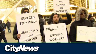 Uber drivers stage Valentine's day of action