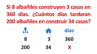 Regla de 3 compuesta. Directa - Inversa. Ejercicio 2.