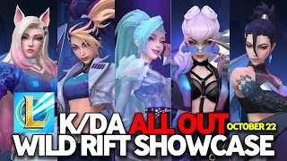 KDA ALL OUT SKINS SHOWCASE IN WILD RIFT (5 NEW SKINS) | League of Legends: Wild Rift