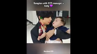 Bangtan with BTS manager's baby 😊💜💜 #shorts #bts #ytshorts