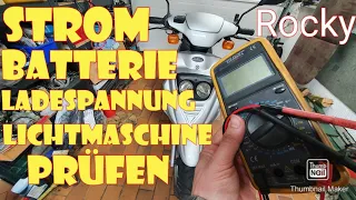 Roller Batterie Prüfen / Ladespannung Messen / Batteriespannung / Lichtmaschine testen