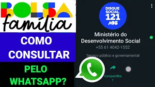 LIBERADO NOVEMBRO CANAL DE CONSULTA DO BOLSA FAMÍLIA PELO WHATSAPP! COMO CONSULTAR PELO WHATSAPP?