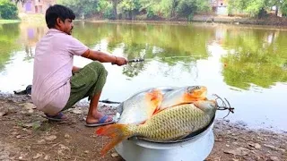 Fishing Video || I was surprised to see the new technique of fishing using eggs | Fish hunting 2024