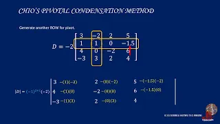 MATRIX ALGEBRA :  CHIO'S PIVOTAL CONDENSATION OF A 4 X 4 MATRIX WITHOUT 1