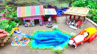 DIY tractor Farm Diorama with mini house for Cow,Horse | Supply Water Pool for lack many catfish #25