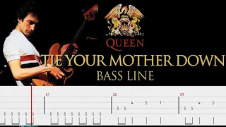 Queen - Tie Your Mother Down (Bass Line Tabs) By John Deacon