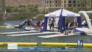 Locals flock to Lake Las Vegas for reopening of aqua park