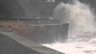 Gigantic Waves Batter The Railway Line At Teignmouth and Dawlish In Devon