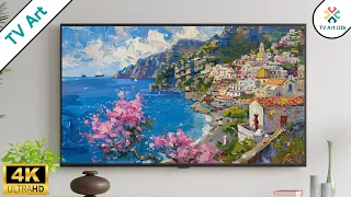 Spring Italian Village TV Art Screensaver - Wallpaper Background Vintage Oil Painting - Frame TV HD