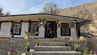 Facade of a nomadic building with tiles: Documentary of Sajjad's life and cooking family lunch