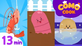 Kids animation | How to make Rice cake + More episodes 13min | Como Cook