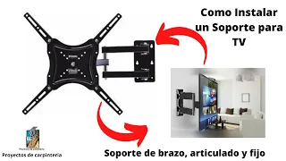 como poner base de tv en la pared   || Brazo, fijo o articulado. FACIL