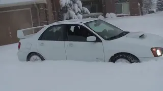 HD Subaru Impreza WRX STI 2005 Snow Plow Drifting ICE FUNNY