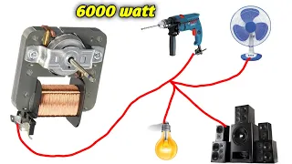 How to make 220v electric generator from a microwave transformer | 6000 watt powerful generator