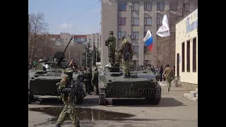 Захваченная в Краматорске бронетехника въехала в Славянск - 16 апреля 2014