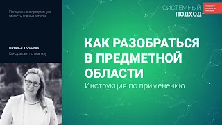 Наталья Косинова. Как разобраться в предметной области: инструкция по применению