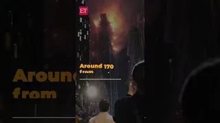 A fire breaks out at a high-rise construction site in Hong Kong