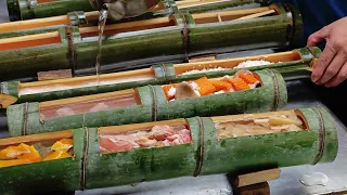 Bamboo Tube BBQ！Cut Bamboo to Make Bamboo Tube Meal   /原味覺醒,砍竹逹人竹筒飯製作-Taiwan Street Food