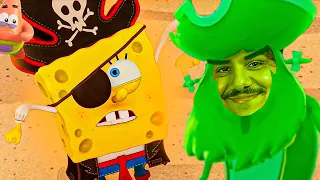 Agora o Bob Esponja decidiu virar pirata só pra encontrar o tesouro