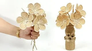 DIY Jute Flower Vase Making Idea | Jute Crafts | Crafts Junction