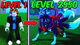 Noob To MAX LEVEL Kitsune in Blox Fruits [FULL MOVIE]