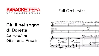 Karaoke Opera: Chi il bel Sogno - La Rondine (Puccini) Orchestra only with printed music