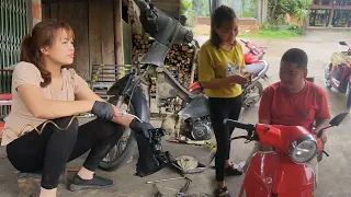 FULL VIDEO: Helping some difficult situations and motorbike repair work of girl N