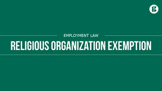 Religious Organization Exemption