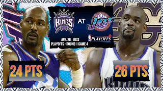 NBA Duel: Chris Webber vs Karl Malone - Sacramento Kings at Utah Jazz - 2003 Playoffs Round 1 Game 4