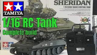 New Tamiya 1/16 RC  M551 Sheridan remote controlled tank.Complete step by step build