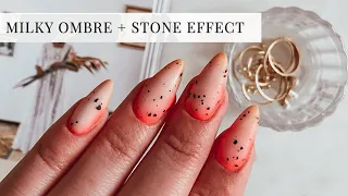 Mleczne Ombre + Stone Effect | Wiosenny Manicure Żelowy krok po kroku