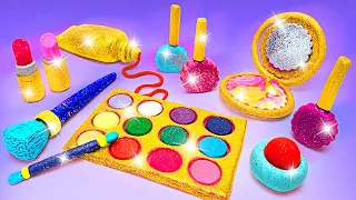 FÁCIL! Conjunto de Maquiagem Brilhante DIY — Artesanato Divertido De Argila Colorida Com Glitter 💄💅