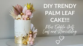 DIY Trendy Palm Leaf Cake | Cake Decorating Tutorial | Modern Cake Design