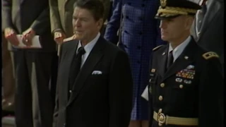 President Reagan at a Veteran’s Day Ceremony at Arlington National Cemetery on November 11, 1985