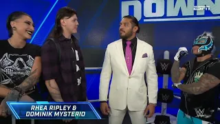 Rhea Ripley y Dominik Mysterio interrumpen a Rey Mysterio - WWE SmackDown 24 de Febrero 2023 Español