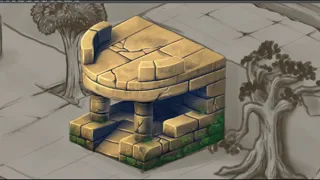 Isometric Art - Painting over game concept art