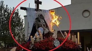 Se incendia el Sudario de la Virgen de los Dolores en  Bolaños de Calatrava 2017