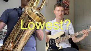 Bass Guitar vs Bari Sax! Which Goes Lower?