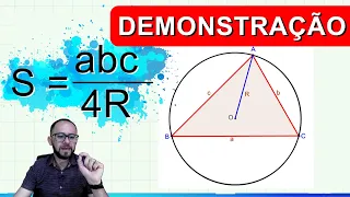 ✅ Demonstração 👉 Área do triângulo inscrito no círculo de raio R