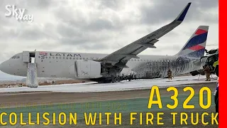 A320 collision with fire truck on takeoff