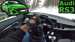 2022 Audi RS3 Sedan | sliding POV test drive in snow