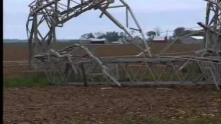 Transmission towers knocked down