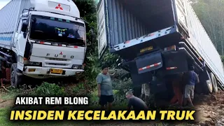 Insiden Kecelakaan Akibat Truk Rem Blong Di Tikungan Berbahaya || Bukan di Batu Jomba