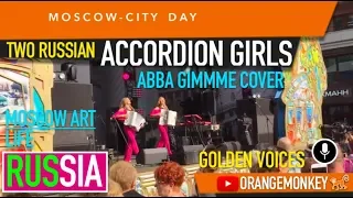 2 RUSSIAN ACCORDION GIRLS PLAY GREAT ON MOSCOW'S CITY DAY 2019