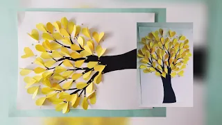 Simple Paper Heart Tree Decor |DIY | Art Gradient |