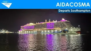 AIDAcosma departs Southampton (04/04/2022)