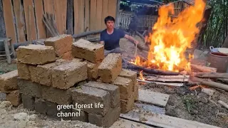 (Full video compilation). Robert produces bricks for construction. Green forest life