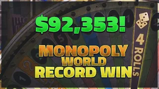 90,000$+ INSANE WIN ON MONOPOLY (World record on video)