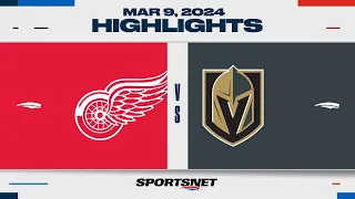 NHL Highlights | Red Wings vs. Golden Knights - March 9, 2024