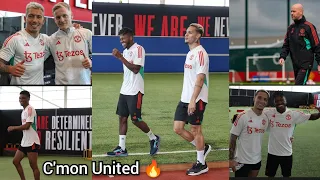 Yes 🔥,Manchester United storm Carrington training base as Antony, Fred, Lisandro Martinez,Amad,Mount